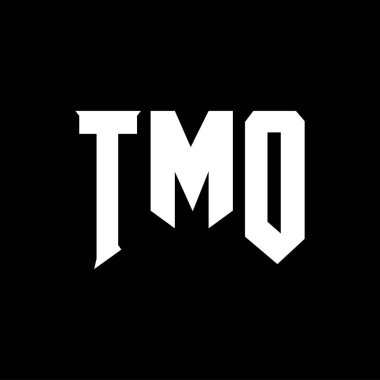 Teknoloji şirketi için TMO mektup logosu tasarımı. TMO logo tasarımı siyah ve beyaz renk kombinasyonu. TMO logosu, TMO vektörü, TMO tasarımı, TMO simgesi, TMO alfabesi. TMO tipografi logosu tasarımı.