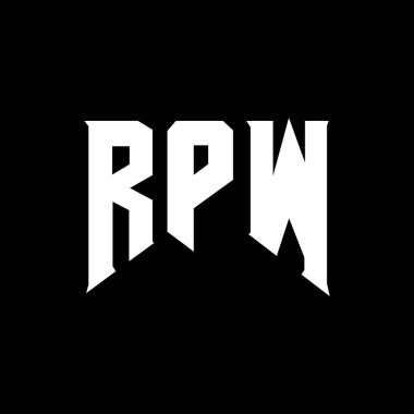 Teknoloji şirketi için RPW harf logosu tasarımı. RPW logo tasarımı siyah ve beyaz renk kombinasyonu. RPW logosu, RPW vektörü, RPW tasarımı, RPW simgesi, RPW alfabesi. RPW tipografi logosu tasarımı.