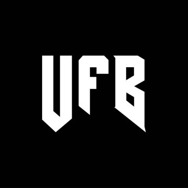 Teknoloji şirketi için UFB harf logosu tasarımı. UFB logo tasarımı siyah ve beyaz renk kombinasyonu. UFB logosu, UFB vektörü, UFB tasarımı, UFB simgesi, UFB alfabesi. UFB tipografi logosu tasarımı.