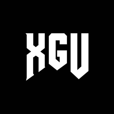 Teknoloji şirketi için XGU harf logosu tasarımı. XGU logo tasarımı siyah ve beyaz renk kombinasyonu. XGU logosu, XGU vektörü, XGU dizaynı, XGU simgesi, XGU alfabesi. XGU tipografi logosu tasarımı.