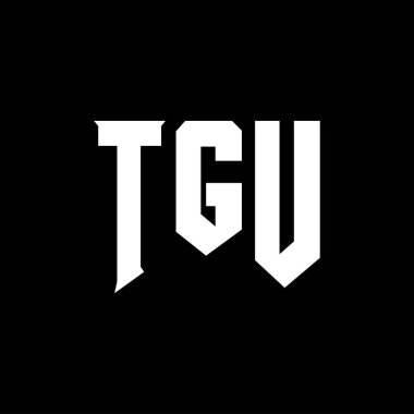Teknoloji şirketi için TGU mektup logosu tasarımı. TGU logo tasarımı siyah ve beyaz renk kombinasyonu. TGU logosu, TGU vektörü, TGU dizaynı, TGU simgesi, TGU alfabesi. TGU tipografi logosu tasarımı.