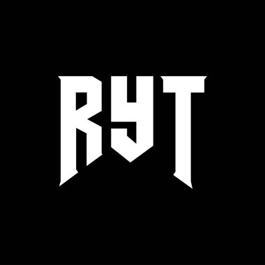 Teknoloji şirketi için RYT harf logosu tasarımı. RYT logo tasarımı siyah ve beyaz renk kombinasyonu. RYT logosu, RYT vektörü, RYT tasarımı, RYT simgesi, RYT alfabesi. RYT tipografi logosu tasarımı.
