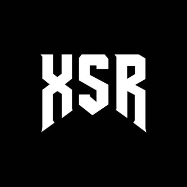 Teknoloji şirketi için XSR harf logosu tasarımı. XSR logo tasarımı siyah ve beyaz renk kombinasyonu. XSR logosu, XSR vektörü, XSR dizaynı, XSR simgesi, XSR alfabesi. XSR tipografi logosu tasarımı.