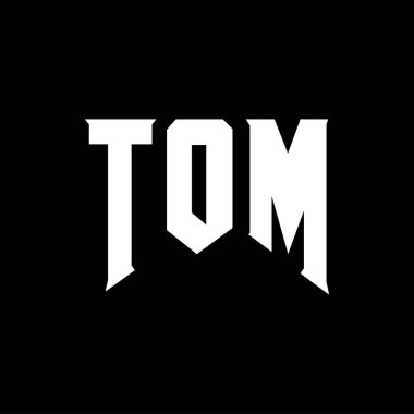 Teknoloji şirketi için TOM harf logosu tasarımı. TOM logosu siyah-beyaz renk kombinasyonu tasarladı. TOM logosu, TOM vektörü, TOM tasarımı, TOM simgesi, TOM alfabesi. TOM tipografi logosu tasarımı.