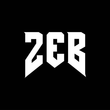 Teknoloji şirketi için ZEB harf logosu tasarımı. ZEB logosu siyah-beyaz renk kombinasyonu tasarladı. ZEB logosu, ZEB vektörü, ZEB tasarımı, ZEB simgesi, ZEB alfabesi. ZEB tipografi logosu tasarımı.