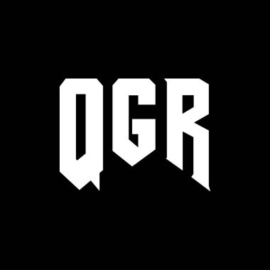 Teknoloji şirketi için QGR harf logosu tasarımı. QGR logo tasarımı siyah ve beyaz renk kombinasyonu. QGR logosu, QGR vektörü, QGR tasarımı, QGR simgesi, QGR alfabesi. QGR tipografi logosu tasarımı.