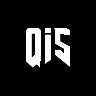 Teknoloji şirketi için QIS mektup logosu tasarımı. QIS logo tasarımı siyah ve beyaz renk kombinasyonu. QIS logosu, QIS vektörü, QIS tasarımı, QIS simgesi, QIS alfabesi. QIS tipografi logosu tasarımı.