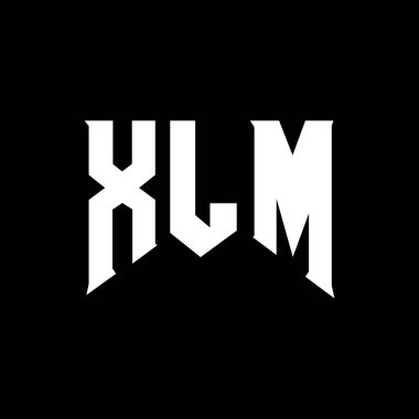 Teknoloji şirketi için XLM harf logosu tasarımı. XLM logo tasarımı siyah ve beyaz renk kombinasyonu. XLM logosu, XLM vektörü, XLM tasarımı, XLM simgesi, XLM alfabesi. XLM tipografi logosu tasarımı.