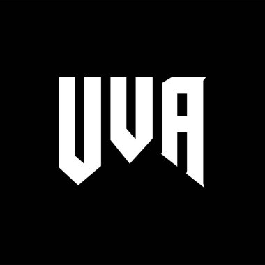 Teknoloji şirketi için UVA mektup logosu tasarımı. UVA logo tasarımı siyah ve beyaz renk kombinasyonu. UVA logosu, UVA vektörü, UVA tasarımı, UVA simgesi, UVA alfabesi. UVA tipografi logosu tasarımı.
