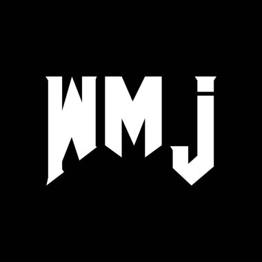 Teknoloji şirketi için WMJ mektup logosu tasarımı. WMJ logosu siyah ve beyaz renk kombinasyonu tasarladı. WMJ logosu, WMJ vektörü, WMJ tasarımı, WMJ simgesi, WMJ alfabesi. WMJ tipografi logosu tasarımı.