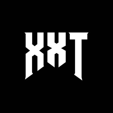 Teknoloji şirketi için XXT harf logosu tasarımı. XXT logo tasarımı siyah ve beyaz renk kombinasyonu. XXT logosu, XXT vektörü, XXT tasarımı, XXT simgesi, XXT alfabesi. XXT tipografi logosu tasarımı.