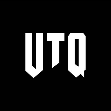 Teknoloji şirketi için UTQ harf logosu tasarımı. UTQ logo tasarımı siyah ve beyaz renk kombinasyonu. UTQ logosu, UTQ vektörü, UTQ tasarımı, UTQ simgesi, UTQ alfabesi. UTQ tipografi logosu tasarımı.