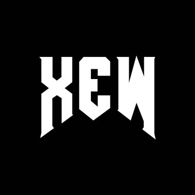 Teknoloji şirketi için XEW harf logosu tasarımı. XEW logo tasarımı siyah ve beyaz renk kombinasyonu. XEW logosu, XEW vektörü, XEW tasarımı, XEW simgesi, XEW alfabesi. XEW tipografi logosu tasarımı.