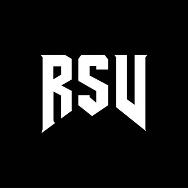 Teknoloji şirketi için RSV harf logosu tasarımı. RSV logo tasarımı siyah ve beyaz renk kombinasyonu. RSV logosu, RSV vektörü, RSV tasarımı, RSV simgesi, RSV alfabesi. RSV tipografi logosu tasarımı.