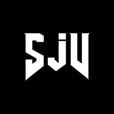 Teknoloji şirketi için SJV harf logosu tasarımı. SJV logo tasarımı siyah ve beyaz renk kombinasyonu. SJV logosu, SJV vektörü, SJV tasarımı, SJV simgesi, SJV alfabesi. SJV tipografi logosu tasarımı.