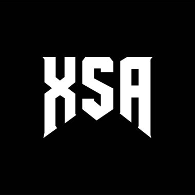 Teknoloji şirketi için XSA harf logosu tasarımı. XSA logo tasarımı siyah-beyaz renk kombinasyonu. XSA logosu, XSA vektörü, XSA tasarımı, XSA simgesi, XSA alfabesi. XSA tipografi logosu tasarımı.
