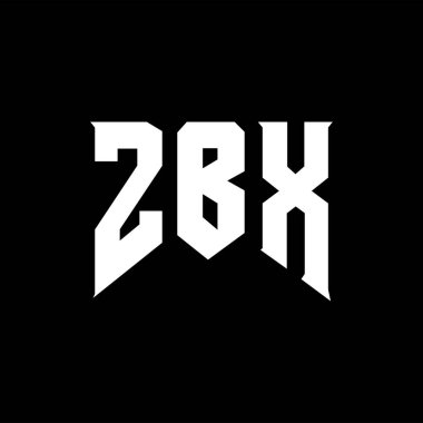 Teknoloji şirketi için ZBX harf logosu tasarımı. ZBX logo tasarımı siyah ve beyaz renk kombinasyonu. ZBX logosu, ZBX vektörü, ZBX tasarımı, ZBX simgesi, ZBX alfabesi. ZBX tipografi logosu tasarımı.