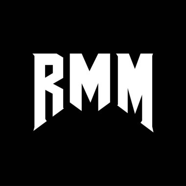 Teknoloji şirketi için RMM mektup logosu tasarımı. RMM logo tasarımı siyah ve beyaz renk kombinasyonu. RMM logosu, RMM vektörü, RMM tasarımı, RMM simgesi, RMM alfabesi. RMM tipografi logosu tasarımı.