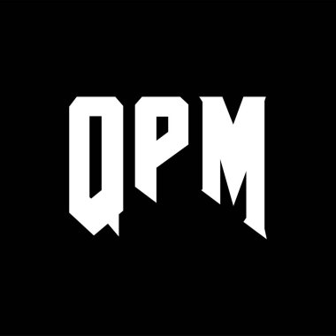 Teknoloji şirketi için QPM mektup logosu tasarımı. QPM logo tasarımı siyah ve beyaz renk kombinasyonu. QPM logosu, QPM vektörü, QPM tasarımı, QPM simgesi, QPM alfabesi. QPM tipografi logosu tasarımı.