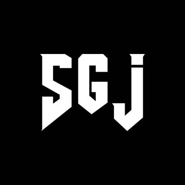 Teknoloji şirketi için SGJ harf logosu tasarımı. SGJ logo tasarımı siyah ve beyaz renk kombinasyonu. SGJ logosu, SGJ vektörü, SGJ tasarımı, SGJ simgesi, SGJ alfabesi. SGJ tipografi logosu tasarımı.