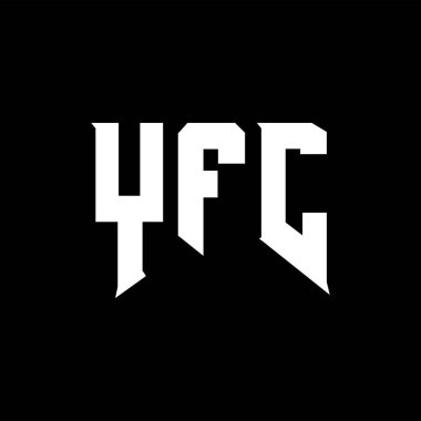 YFC teknoloji şirketi için harf logosu tasarımı. YFC logo tasarımı siyah ve beyaz renk kombinasyonu. YFC logosu, YFC vektörü, YFC tasarımı, YFC simgesi, YFC alfabesi. YFC tipografi logosu tasarımı.