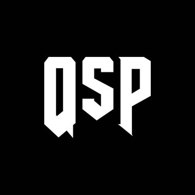 Teknoloji şirketi için QSP harf logosu tasarımı. QSP logo tasarımı siyah ve beyaz renk kombinasyonu. QSP logosu, QSP vektörü, QSP tasarımı, QSP simgesi, QSP alfabesi. QSP tipografi logosu tasarımı.