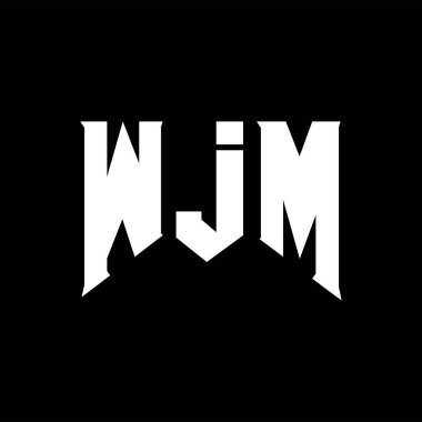 Teknoloji şirketi için WJM mektup logosu tasarımı. WJM logo tasarımı siyah ve beyaz renk kombinasyonu. WJM logosu, WJM vektörü, WJM tasarımı, WJM simgesi, WJM alfabesi. WJM tipografi logosu tasarımı.