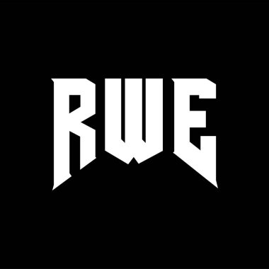 RWE letter logo design for technology company. RWE logo design black and white color combination. RWE logo, RWE vector, RWE design, RWE icon, RWE alphabet. RWE typography logo design. clipart