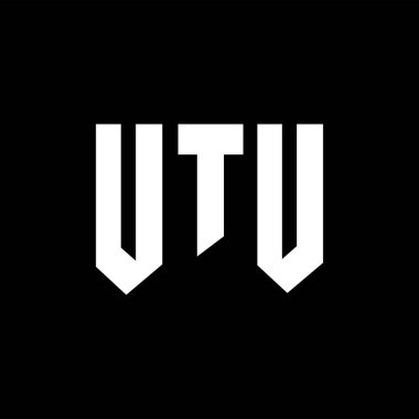 Teknoloji şirketi için UTU mektup logosu tasarımı. UTU logo tasarımı siyah-beyaz renk kombinasyonu. UTU logosu, UTU vektörü, UTU tasarımı, UTU simgesi, UTU alfabesi. UTU tipografi logosu tasarımı.