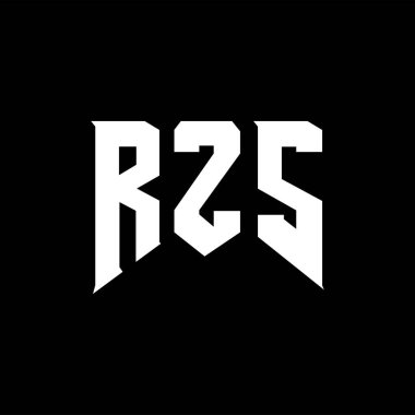 Teknoloji şirketi için RZS harf logosu tasarımı. RZS logo tasarımı siyah ve beyaz renk kombinasyonu. RZS logosu, RZS vektörü, RZS dizaynı, RZS simgesi, RZS alfabesi. RZS tipografi logosu tasarımı.