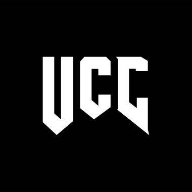 UCC 'nin teknoloji şirketi için logo tasarımı. UCC logo tasarımı siyah ve beyaz renk kombinasyonu. UCC logosu, UCC vektörü, UCC tasarımı, UCC simgesi, UCC alfabesi. UCC tipografi logosu tasarımı.