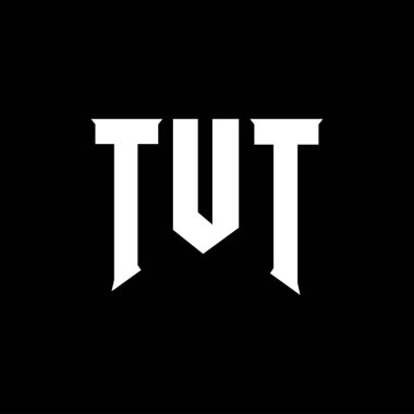 Teknoloji şirketi için TUT harf logosu tasarımı. TUT logosu siyah-beyaz renk kombinasyonu tasarladı. TUT logosu, TUT vektörü, TUT tasarımı, TUT simgesi, TUT alfabesi. TUT tipografi logosu tasarımı.