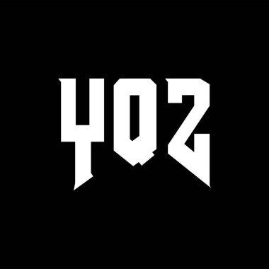 Teknoloji şirketi için YQZ harf logosu tasarımı. YQZ logo tasarımı siyah ve beyaz renk kombinasyonu. YQZ logosu, YQZ vektörü, YQZ tasarımı, YQZ simgesi, YQZ alfabesi. YQZ tipografi logosu tasarımı.