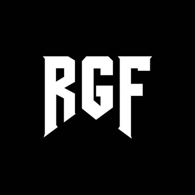 Teknoloji şirketi için RGF mektup logosu tasarımı. RGF logo tasarımı siyah ve beyaz renk kombinasyonu. RGF logosu, RGF vektörü, RGF tasarımı, RGF simgesi, RGF alfabesi. RGF tipografi logosu tasarımı.