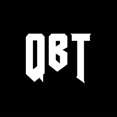 Teknoloji şirketi için QBT harf logosu tasarımı. QBT logo tasarımı siyah ve beyaz renk kombinasyonu. QBT logosu, QBT vektörü, QBT tasarımı, QBT simgesi, QBT alfabesi. QBT tipografi logosu tasarımı.