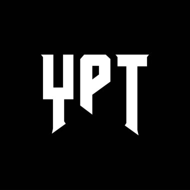 Teknoloji şirketi için YPT harf logosu tasarımı. YPT logo tasarımı siyah ve beyaz renk kombinasyonu. YPT logosu, YPT vektörü, YPT tasarımı, YPT simgesi, YPT alfabesi. YPT tipografi logosu tasarımı.