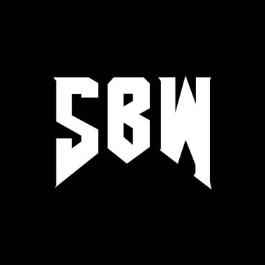 Teknoloji şirketi için SBW harf logosu tasarımı. SBW logo tasarımı siyah ve beyaz renk kombinasyonu. SBW logosu, SBW vektörü, SBW tasarımı, SBW simgesi, SBW alfabesi. SBW tipografi logosu tasarımı.