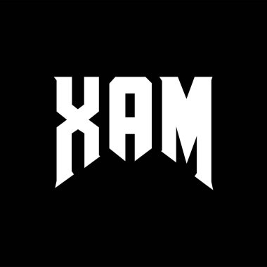 Teknoloji şirketi için XAM mektup logosu tasarımı. XAM logosu siyah-beyaz renk kombinasyonu tasarladı. XAM logosu, XAM vektörü, XAM tasarımı, XAM simgesi, XAM alfabesi. XAM tipografi logosu tasarımı.