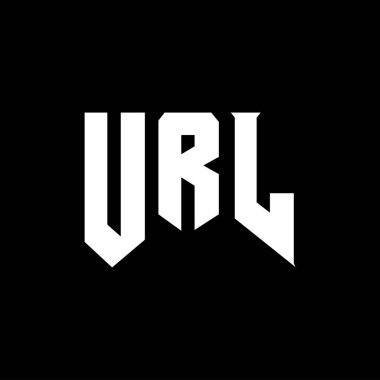 Teknoloji şirketi için URL harfleri logo tasarımı. Logo tasarımı siyah ve beyaz renk kombinasyonu. tipografi logosu tasarımı.