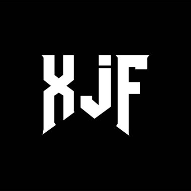 XJF teknoloji şirketi için logo tasarımı. Logo tasarımı siyah ve beyaz renk kombinasyonu. tipografi logosu tasarımı.