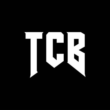 Teknoloji şirketi için TCB harfleri logo tasarımı. Logo tasarımı siyah ve beyaz renk kombinasyonu. tipografi logosu tasarımı.