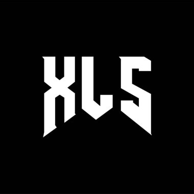 Teknoloji şirketi için XLS harfleri logo tasarımı. Logo tasarımı siyah ve beyaz renk kombinasyonu. tipografi logosu tasarımı.