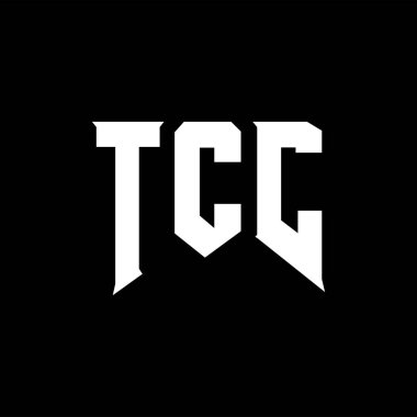 Teknoloji şirketi için TCC harfleri logo tasarımı. Logo tasarımı siyah ve beyaz renk kombinasyonu. tipografi logosu tasarımı.