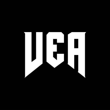 Teknoloji şirketi için VEA harfleri logo tasarımı. Logo tasarımı siyah ve beyaz renk kombinasyonu. tipografi logosu tasarımı.