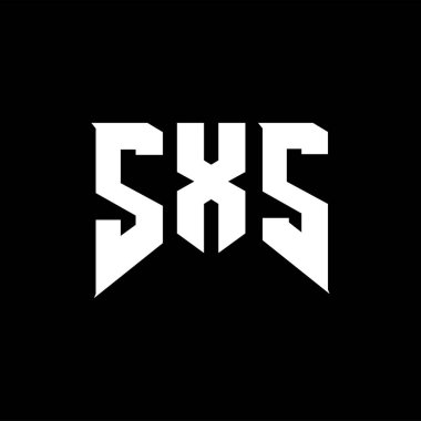 Teknoloji şirketi için SXS harfleri logo tasarımı. Logo tasarımı siyah ve beyaz renk kombinasyonu. tipografi logosu tasarımı.