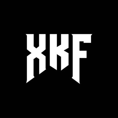 XKF teknoloji şirketi için logo tasarımı. Logo tasarımı siyah ve beyaz renk kombinasyonu. tipografi logosu tasarımı.