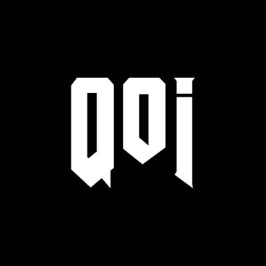 Teknoloji şirketi için QOI harfleri logo tasarımı. Logo tasarımı siyah ve beyaz renk kombinasyonu. tipografi logosu tasarımı.