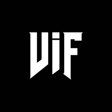 Teknoloji şirketi için VIF harfleri logo tasarımı. Logo tasarımı siyah ve beyaz renk kombinasyonu. tipografi logosu tasarımı.