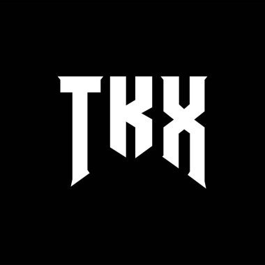 Teknoloji şirketi için TKX harfleri logo tasarımı. Logo tasarımı siyah ve beyaz renk kombinasyonu. tipografi logosu tasarımı.