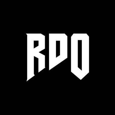 Teknoloji şirketi için RDO harfleri logo tasarımı. Logo tasarımı siyah ve beyaz renk kombinasyonu. tipografi logosu tasarımı.